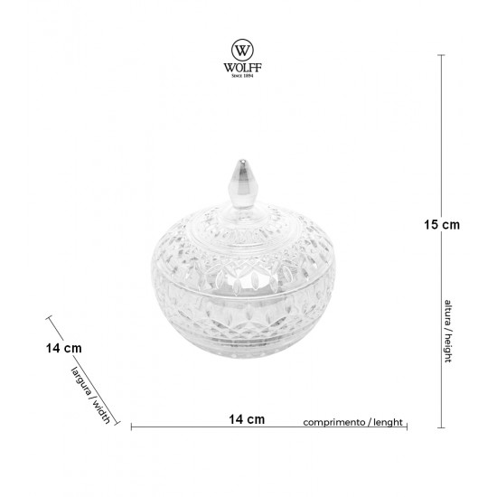 Bomboniere LYS 15cm Por 14cm Em Cristal Ecológico Wolff